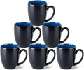 GBhome 12 oz Coffee Mugs Set of 6, Ceramic Coffee Cups- Blue