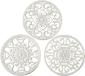 Extra Thick Silicone Trivet Mat for Hot Dishes, Hot Pots and Pans, Pot Holder, Hot Pad to Protect Your Table and Countertop, Kitchen Decor and Accessories,White, Set of 3