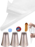 Churro Piping Tips and Bags Set,Extra Large Star Tip for Churros, Eclairs