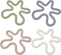 4 Set Silicone Trivets for Hot Dishes, Hot Pots and Pans, Flower Heat Resistant Hot Pads for Kitchen Countertop, Table, Hot Plate Mat Pot Holders Dining Counter Decor
