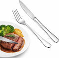 20-Piece Steak Knife and Dinner Fork Set for 10, Stainless Steel Serrated Steak Knives and Dinner Forks, Mirror Polished Flatware Set, Dishwasher Safe