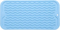 MicoYang Silicone Dish Drying Mat for Multiple Usage,Easy clean,Eco-friendly,Heat-resistant Silicone Mat for Kitchen Counter or Sink,Refrigerator or Drawer Liner Light Blue S 12 inches x 6 inches