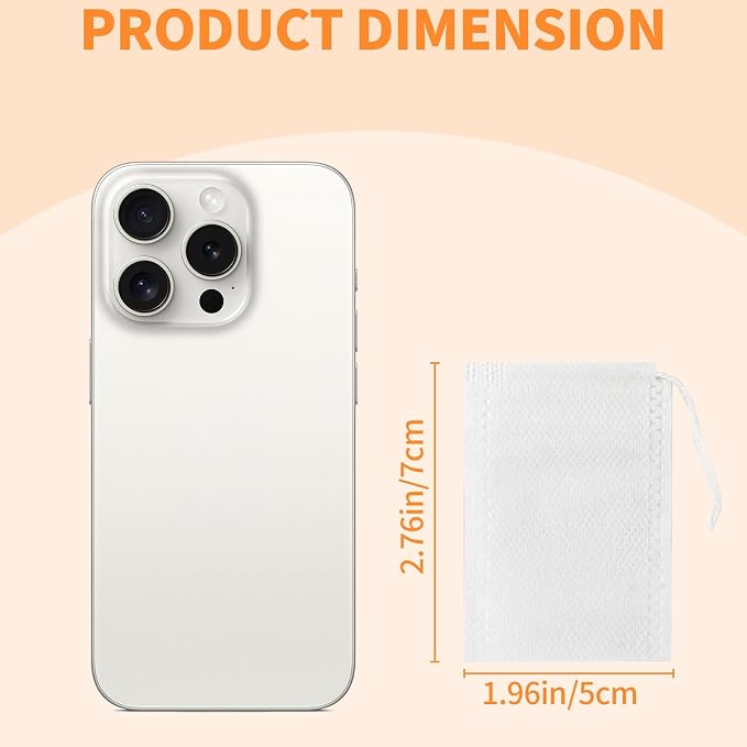 Tea Bags Disposable Tea Filter Bags Tea infusers Empty | Muslin Drawstring Seal Filter Drawstring Herb Loose Tea Bag 400 Pack (400, 2.76" x 1.97")