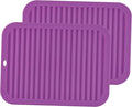 Silicone Trivets for Hot Dishes, Pots and Pans, Hot Pad 9" X12 for Kitchen, Multi-Purpose Trivet Mat, Heat Resistant Mat for Quartz Counter & Table, Silicone Pot Holders Set 2 Purple