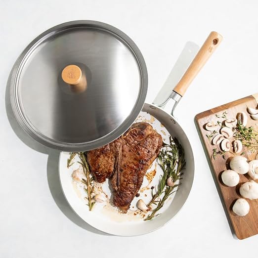 Nordic Ware Cardamom Ceramic Nonstick 12 Inch Fry Pan with Lid