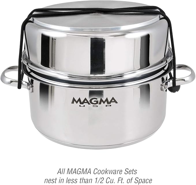 MAGMA A10-369-2-IND 10" Stainless Steel Non-Stick Sauté Pan | Induction Compatible. For Boat, RV, Camping & Home. Durable, scratch resistant. Nests in Magma sets. Handle sold separately