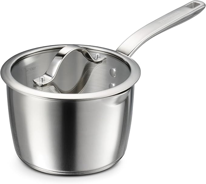 Tramontina Tempo Tri-Ply Base Stainless Steel 2-Qt Small Sauce Pan with Lid | Induction-Ready Saucepan, Oven-Safe, Dishwasher-Safe