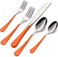 20-Pieces Orange Silverware Sets for 4,Orange Handle Stainless Steel Cutlery Set, Include Forks Spoons and Knives Set, Dishwasher Safe Utensil Sets for Home Restaurant