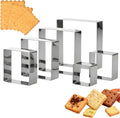 6 PCS Square Cookie Cutter Set - Cookie Cutters (1.5-4 Inch), Stainless Steel Set for Baking, Cookies, Biscuits & DIY - Durable Square Cutters for Holiday & Daily Use
