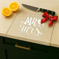 Engraved Acrylic Cutting Board with Counter Lip - Engagement Gifts Wedding Gift for Couples Clear Countertop Protector, Bride Shower Gift Mr and Mrs Gifts for Couple Aesthetic Kitchen Decor