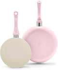 GreenLife 2 Piece (8" & 10") Ceramic Nonstick Skillet Set, Blush Pink | PFAS-Free Nonstick Coating, Frying Pans, Omelet Pans, Everyday Pan, Induction Ready, All Stovetop Compatible, Dishwasher Safe