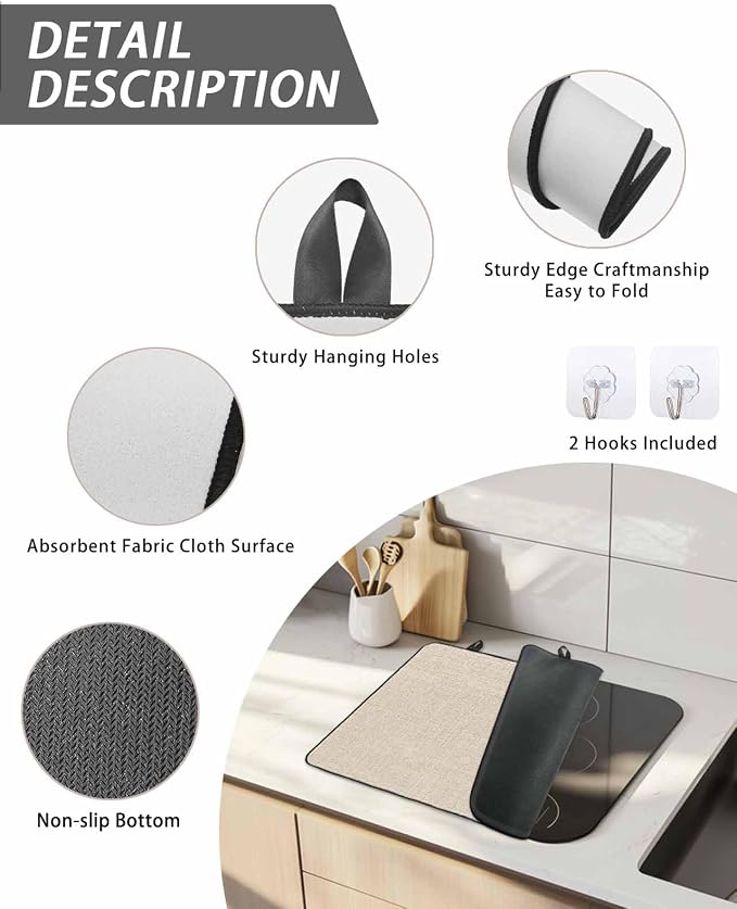 Stove Top Covers for Electric Stove 31x24 Inches, Vintage Cream HeatResistant Glass Cooktop Protector, Farmhouse Retro Solid Color Linen Texture Ceramic Stovetop Countertop Covers Mat, Oven Cover