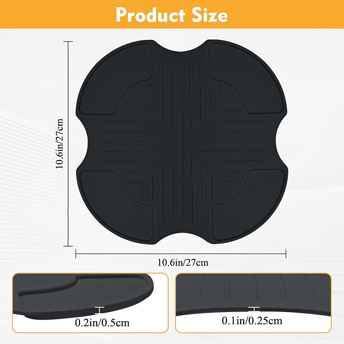 Air Fryer Silicone Trivet Mat 10.6 Inch, Heat Resistant Hot Pads for Ninja Crispi Glass Air Fryer Accessories, Non-Slip Countertop Protector, Easy to Clean