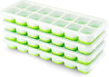 Ice Cube Trays 4 Pack, Airabc Silicone Ice Cube Trays with Removable Lid, Easy-Release Flexible 14-cube Ice Trays, LFGB Certified and BPA Free, Stackable Ice Trays with Covers for Cocktail, Freezer | Space-saving and stackable, LFGB certified and BPA f...
