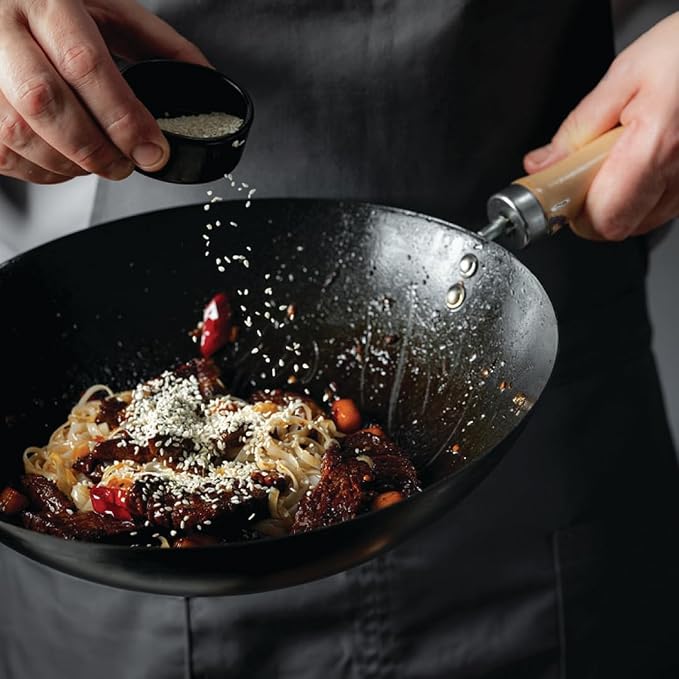 Helen's Asian Kitchen Xylan Non-Stick Wok, 12-Inch Flat Bottom Wok