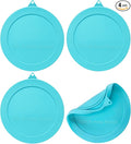 Silicone Lids Replacement for Snapware 7201R 4 Cup Round Glass Storage Containers (Containers Not Included) (Blue - 4 Pack)