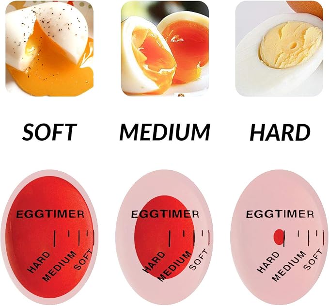 Lasubst Egg Timer for Boiling Eggs that Changes Color When Done, Classic