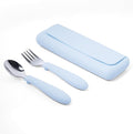 ASOMIC 316 Stainless Steel Toddler Utensils with Travel Case, Sky Blue | 316 stainless steel fork and spoon with BPA-free silicone handles and travel case; dishwasher safe.