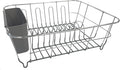 Sweet Home Collection 2 Piece Dish Drying Rack Set Drainer with Utensil Holder Simple Easy to Use Fits in Most Sinks, 12" x 14.5" x 5", Dark Gray, 1