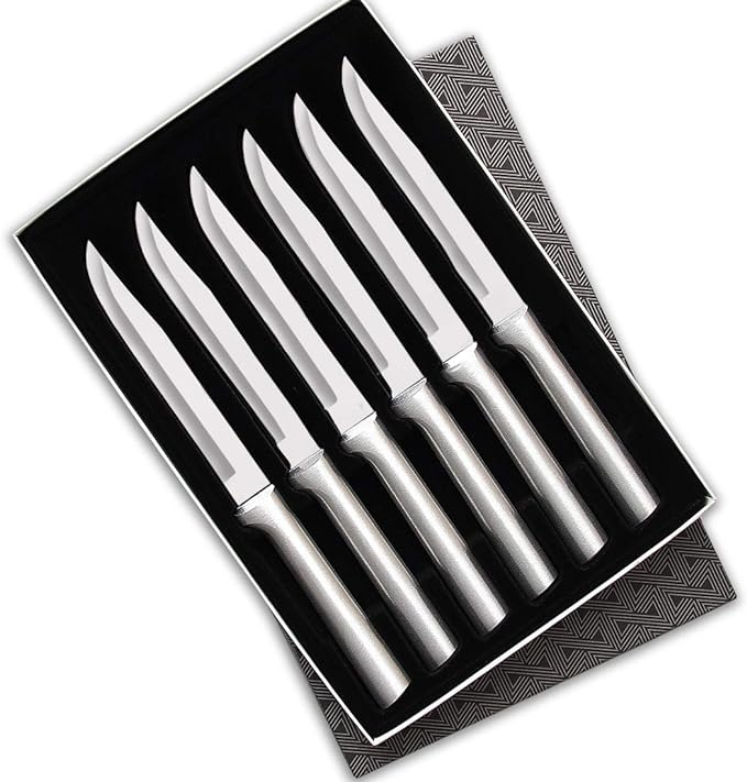 RADA Cutlery Six Utility/Steak Knives Gift Set (S06), Silver | 6-Piece Knife Set , Stainless Steel Blade, Cast Aluminum Handle