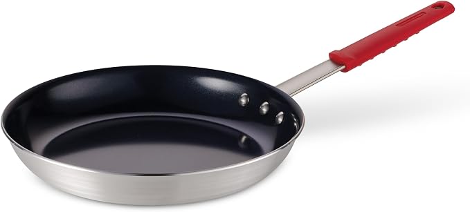 Tramontina Professional 12-Inch Ceramic Non Stick Large Frying Pan | Heavy-Gauge Aluminum Skillet with Ceramic Nonstick Coating, Dishwasher and Oven Safe, Black, Made in Brazil