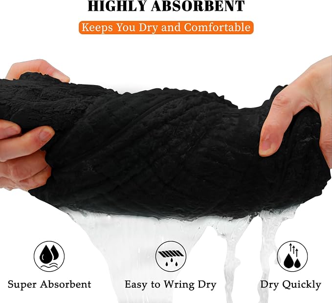 4 Pack Bath Towels Set 35 x 70in Extra Large, Ultra Soft Microfiber | Luxury Thick High Absorbent and Quick Dry Bath Sheet for Bathroom, Beach, Yoga, Sport,SPA, Fitness, Black