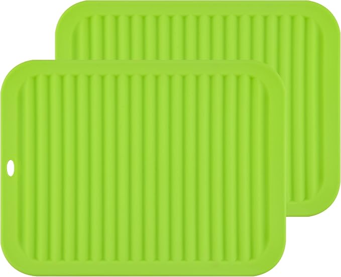 Silicone Trivet for Hot Dishes Pots and Pans, Hot Pad for Kitchen, Non Slip Silicone Pot Holder Trivet Mat, Waterproof Heat Resistant Mats for Counter, Flexible Hot Pads Mat Green