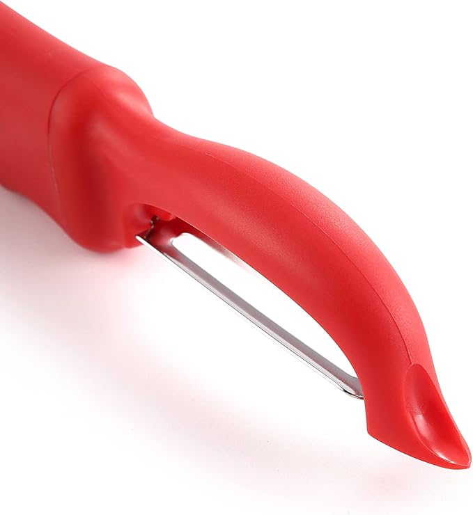 Spring Chef Swivel Vegetable Peeler with Ergonomic Handle, Set of 2, Red | Premium Potato Peeler w/ Ultra Sharp Stainless Steel Blades, Multifunctional Veggie Peeler for Apple, Carrot, Cucumber, Fruit