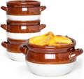 Vumdua French Onion Soup Bowls with Handles, 16 Oz Ceramic Soup Serving Bowl Crocks - Oven Safe Bowls for Chili, Beef Stew, Cereal, Pot Pies, Set of 4