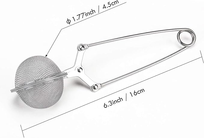 Snap Ball Tea Strainer, JEXCULL 3 Pack Premium Stainless Steel Tea Strainer with Handle for Loose Leaf Tea Fine Mesh Tea Balls Filter Infusers (Normal)