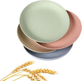 CAMBUY Wheat Straw Plates 4Pack 8inch/20cm Reusable Large Dinner Plate Set | Unbreakable Lightweight Dishwasher & Microwave Safe Daily Use Dinner Dishes for Kitchen Outdoor Camping