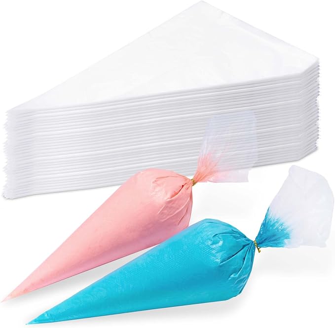 Homrelaxy 200 Pcs 12 Inch Tipless Piping Bags, Disposable Pastry Bags | Thick Plastic Pastry Bags for Frosting, Anti-Burst Icing Bag for Decorating Cakes, Cupcakes, Cookies & Baking