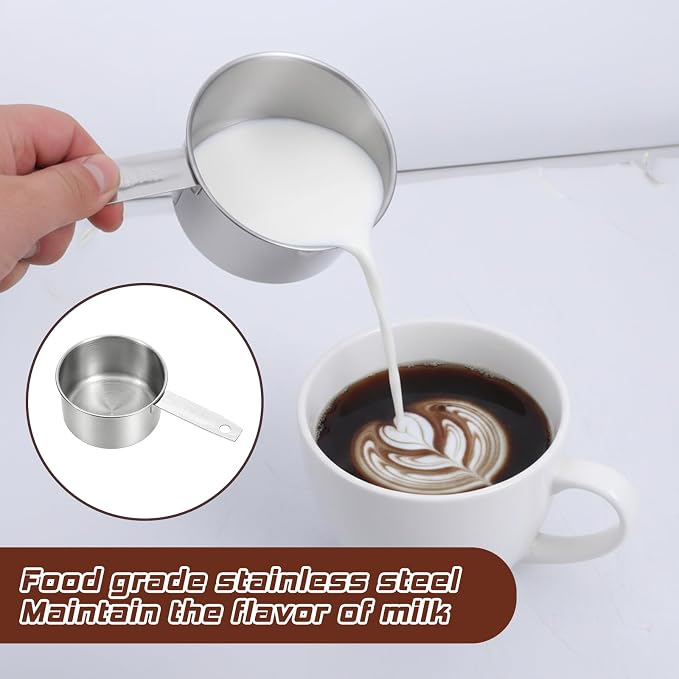 2 Pcs 1 Cup Stainless Steel Measuring Cup, Metal Measuring Cups (250ml, 8oz) Kitchen Gadgets Measure Scoop Dog Food Scoop for Wet and Dry Ingredients, Cooking, Baking, Dishwasher Safe