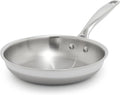 Blue Diamond Pro Steel 8" Tri-Ply Stainless Steel Frying Pan Skillet | Multi Clad Skillet, Induction & All Stovetop Suitable, Mirror Polished Finish, Dishwasher Safe, Oven Safe to 850F, Silver