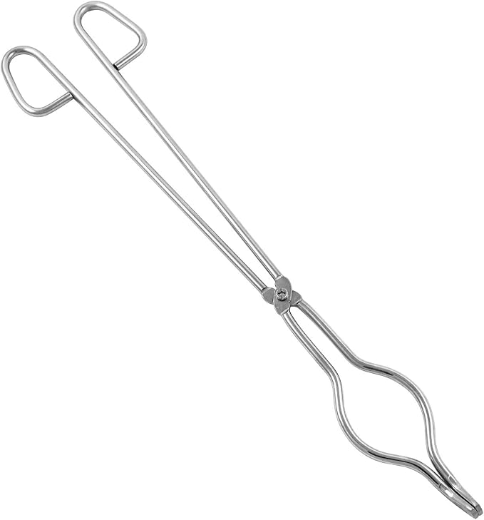 QWORK 16" Stainless Steel Crucible Tongs for Laboratory, Industry