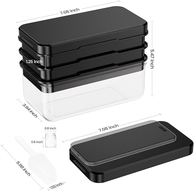 Ice Cube Tray with Lid and Bin, Easy Release 84 Cubes for Freezer | Food-grade BPA-free PP and ABS. Ice cubes for fruit, cocktails, iced coffee. Space-saving stackable with scoop