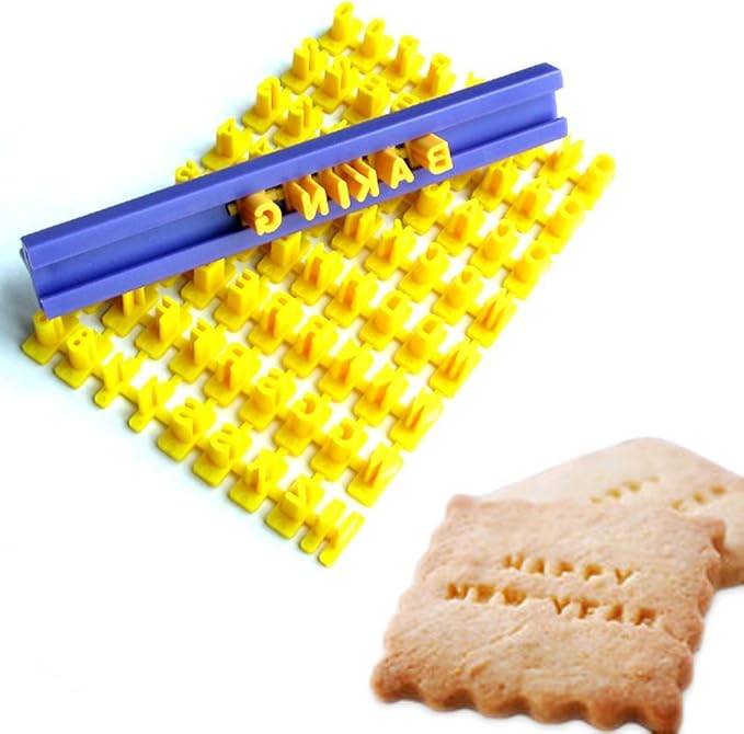 Cookie Stamps, Numbers Alphabet Stamps for Cookie Chocolate, 72 PCS | Food Grade Material, 72 Letter and Number, Easy to Use