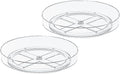 2 Pack 10 Inch Lazy Susan Turntable Organizer, Clear Rotating Spice Rack for Cabinet, Pantry, Kitchen Countertop and Fridge, Non-Slip Acrylic Spinning Tray for Bathroom Vanity