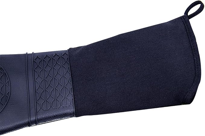DoMii Extra Long Silicone Oven Mitts Heavy Duty Commercial Grade Oven Mitts Heat Resistant BBQ Gloves with Quilted Cotton Lining 2 Pack