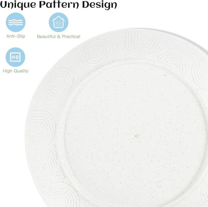 Wheat Straw Dinnerware Set,40-Piece Dish Set for 8, Dinner Plates, Dessert Plate, Cereal Bowls, Cups, Appetizer Plates,Reusable Dinner Plates Kids Plates and Bowls Sets, White