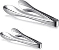 2 Pack Polished Stainless Steel Serving Tongs 6 and 9 Inch Metal Food Silver Tong for Buffet Salad BBQ Grilling Heavy Duty Kitchen Utensils for Cooking Catering Wedding Party