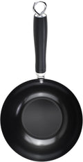 GoodCook Everyday Nonstick Wok, 8-Inch, Black, Carbon Steel Small Wok, High Wall Construction, Flat Base, Ergonomic Flame Guard Handle, Non-Stick Wok Pan for Stir Fry and Sautéing