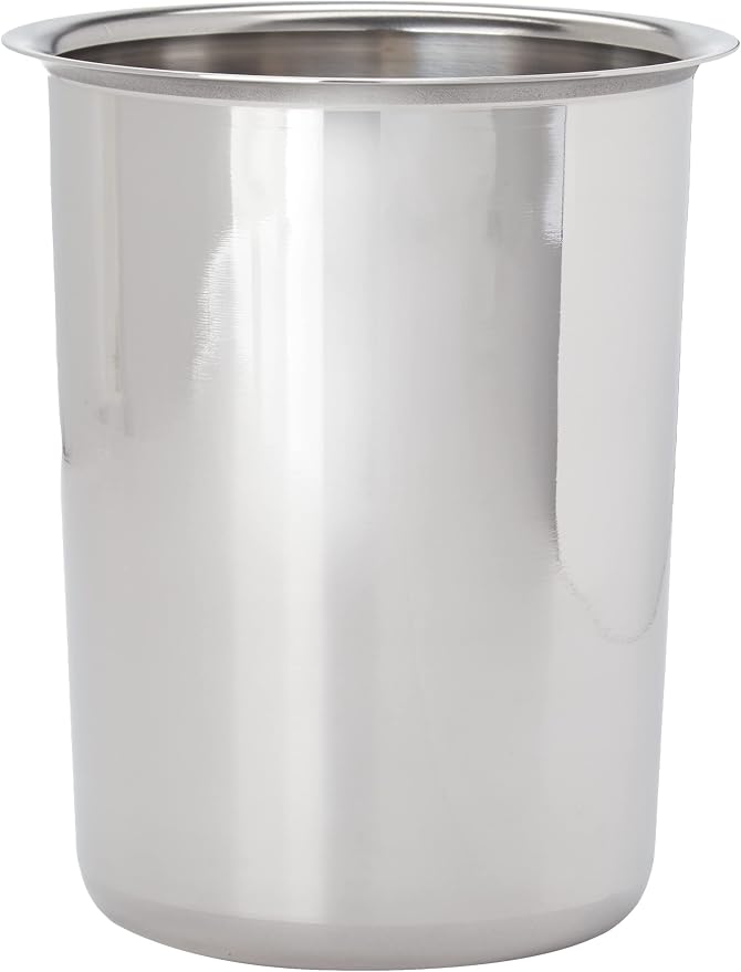 Winco 1.25 qt Stainless Steel Bain Marie | Bent rim, Great for Hot Holding, Soups, Sauces and Steam Tables