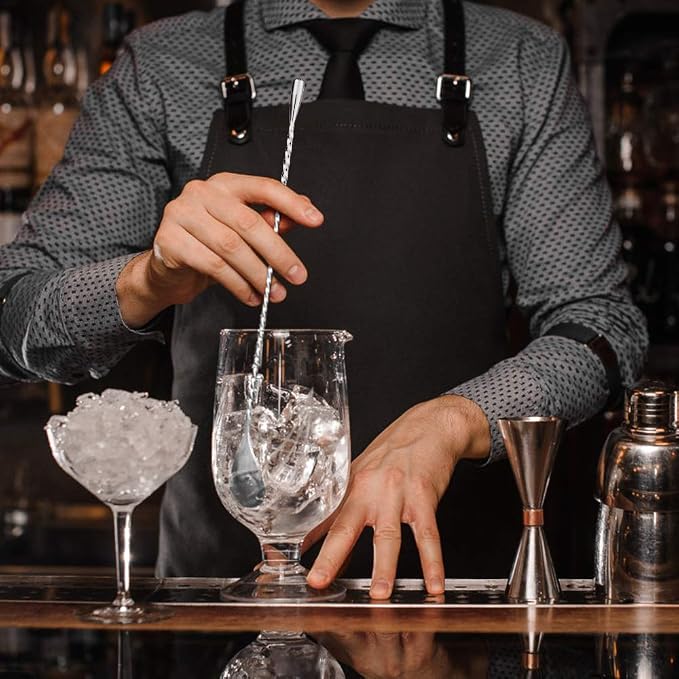 Bar Spoon Cocktail Mixing Stirrers, 2Pcs, 12” Long Handle, Silver | 18/8 Stainless Steel, Long Drink Spoons, for Stirring Coffee & Cocktails