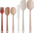 Astercook 6-Piece Silicone Spatula Set, 560°F Heat Resistant Rubber Spatulas with Stainless Steel Core, Nonstick Safe & Dishwasher Safe Baking Spatula Set for Cooking & Mixing, Macaron Pastel Colors