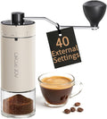 CIRCLE JOY Mini Manual Coffee Grinder with 40 External Adjustable Settings and Ceramic Conical Burr, Portable Stainless Steel Hand Coffee Grinder for Home and Travel