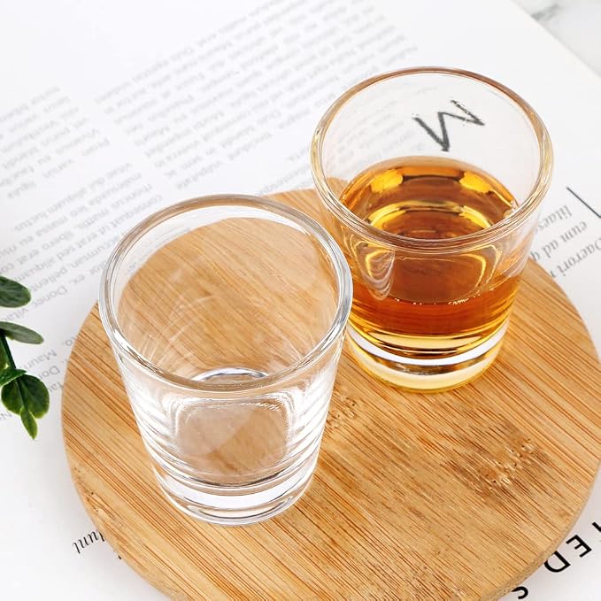 Heavy Base Shot Glasses, 1.5 oz Sets of Clear Shot Glass (24 Pack), Measuring Cup for Espresso, Liquid, and Wine - Heavy Glass (Glass, 24Pack)