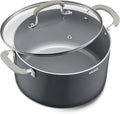 BEZIA 8QT Non Stick Stock Pot with Lid, Ceramic Induction Cooking Pot | Stay-Cool Silicone Handles, Oven Safe & Easy Cleanup, for All Stovetops, for Whole Chicken Soup, Weekend Meal Prep, Blanching
