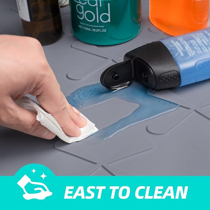 Waterproof Under Sink Mat 22" x 22" Silicone Mat Cabinet Protector | Heavy Duty Deep Drip Tray, Extra Thick Non Slip Liner for Kitchen & Bathroom, Pets, Organizer, Storage, Boots, Home Essential