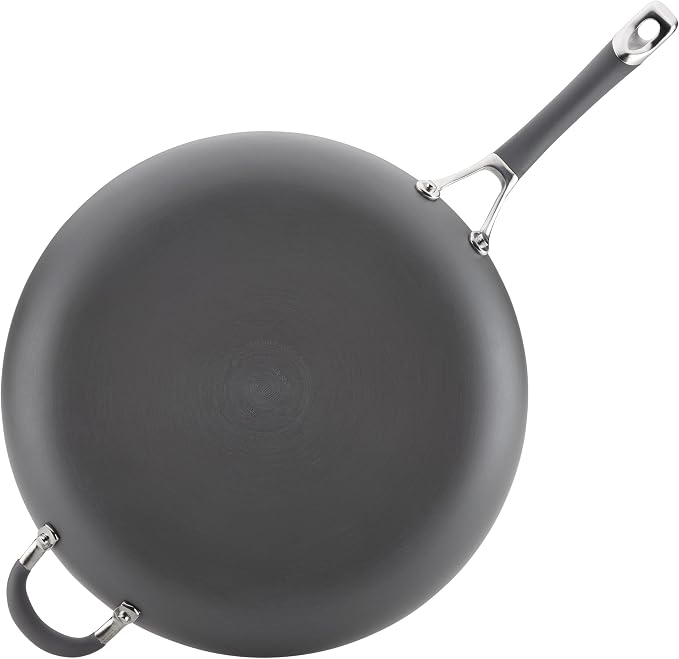 Circulon - 83906 Circulon Radiance Hard Anodized Nonstick Frying Pan / Fry Pan / Hard Anodized Skillet with Helper Handle - 14 Inch Large Skillet, Gray